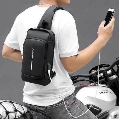 Anti-Theft Unisex Chest Bag with USB Charging – Crossbody Shoulder Sling Pack for Travel (2 Variants)