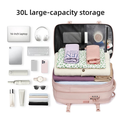 Premium Business & Travel Backpack – 40L Air Compression System, TSA Lock, Expandable & Waterproof