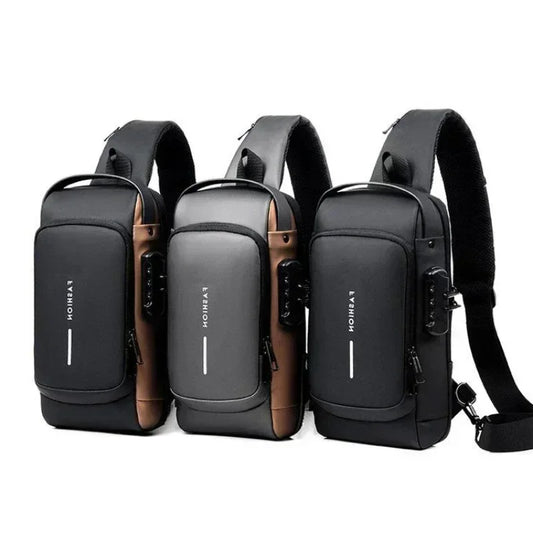 Anti-Theft Unisex Chest Bag with USB Charging – Crossbody Shoulder Sling Pack for Travel (2 Variants)