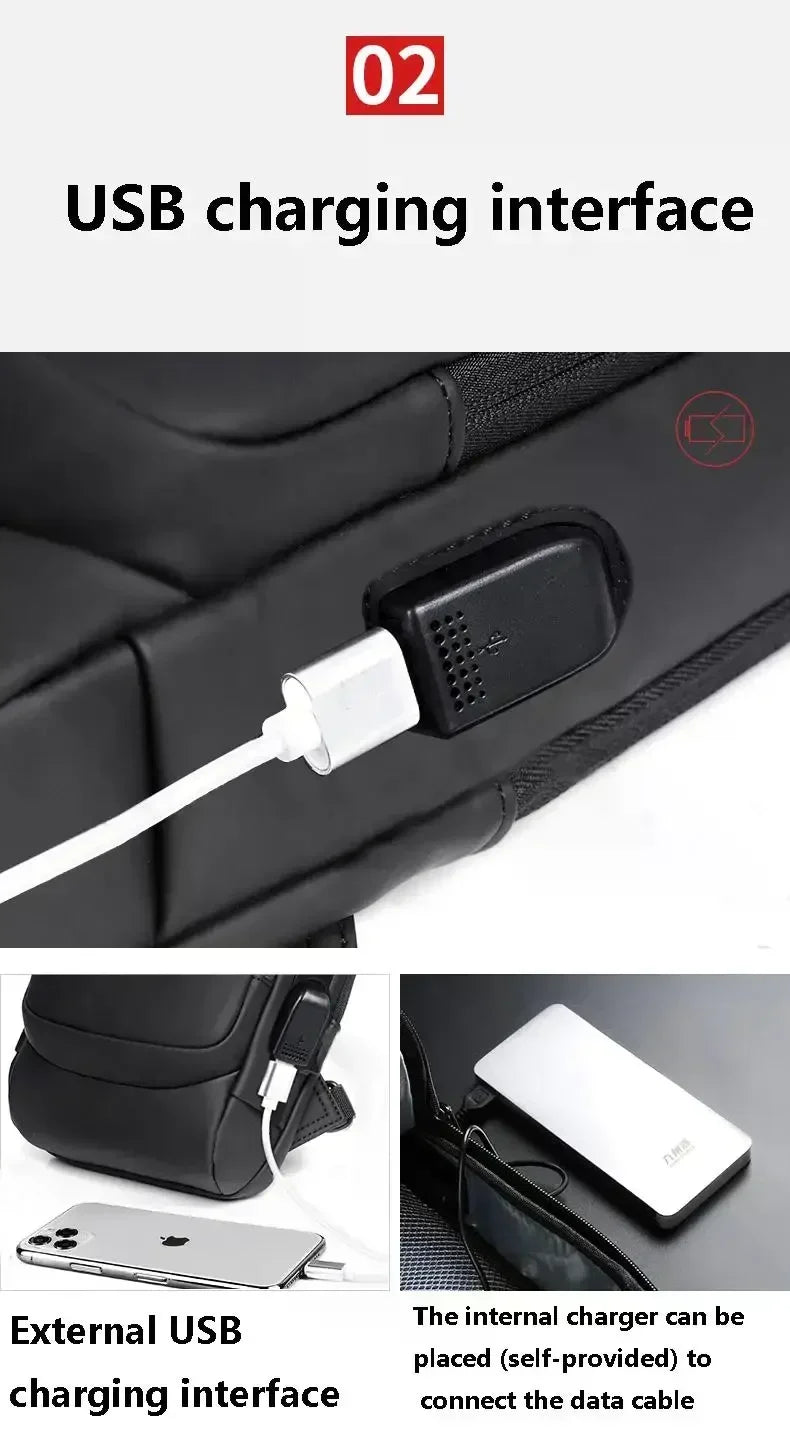 Anti-Theft Unisex Chest Bag with USB Charging – Crossbody Shoulder Sling Pack for Travel (2 Variants)