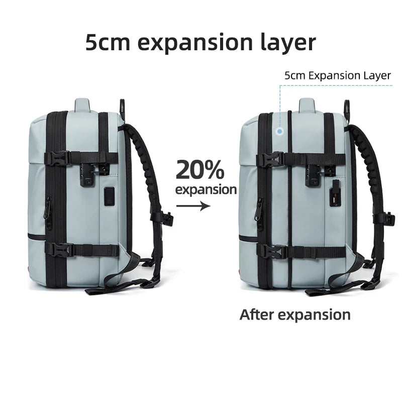 Premium Business & Travel Backpack – 40L Air Compression System, TSA Lock, Expandable & Waterproof