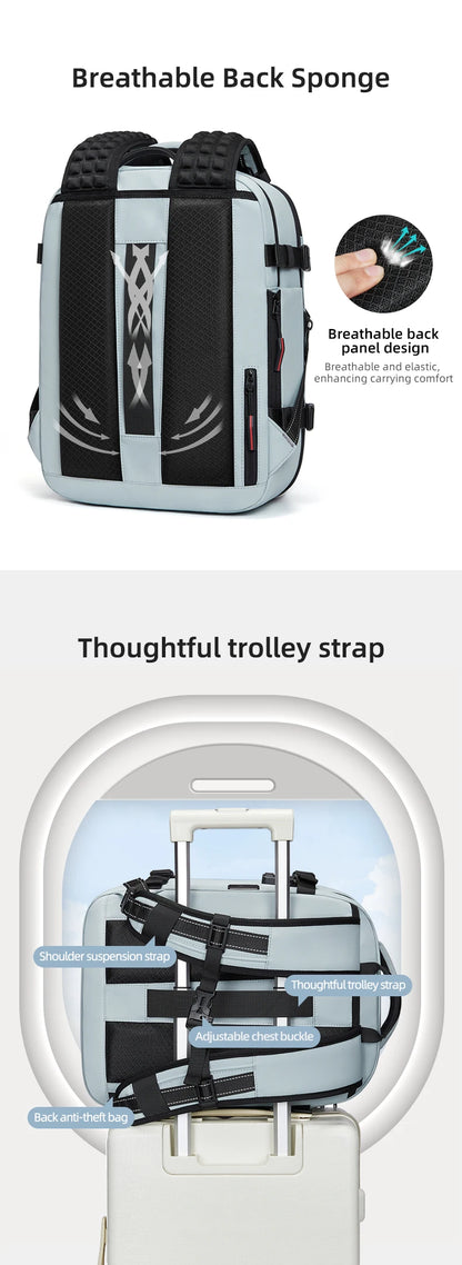 Premium Business & Travel Backpack – 40L Air Compression System, TSA Lock, Expandable & Waterproof
