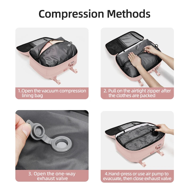 Premium Business & Travel Backpack – 40L Air Compression System, TSA Lock, Expandable & Waterproof