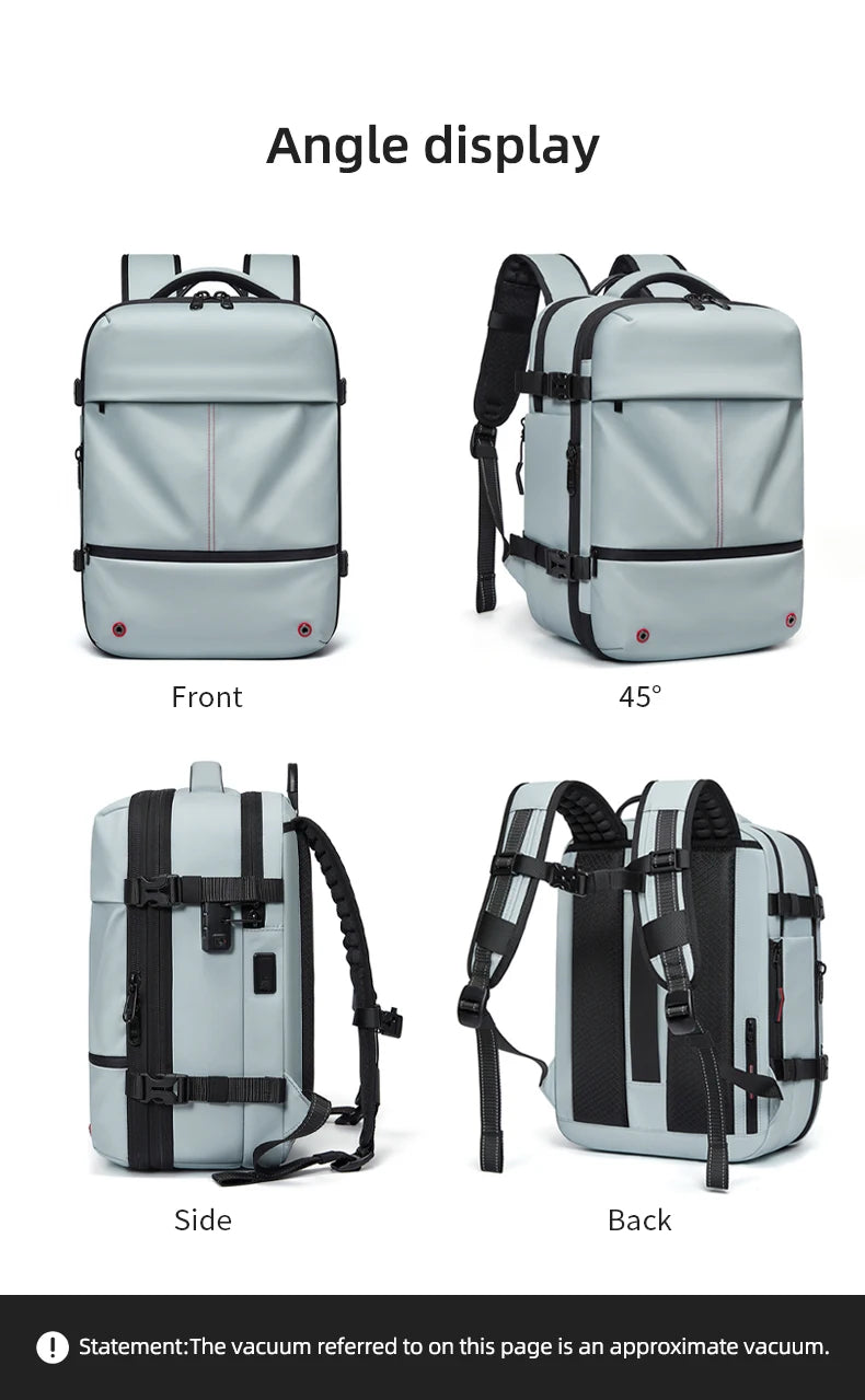 Premium Business & Travel Backpack – 40L Air Compression System, TSA Lock, Expandable & Waterproof