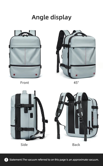 Premium Business & Travel Backpack – 40L Air Compression System, TSA Lock, Expandable & Waterproof