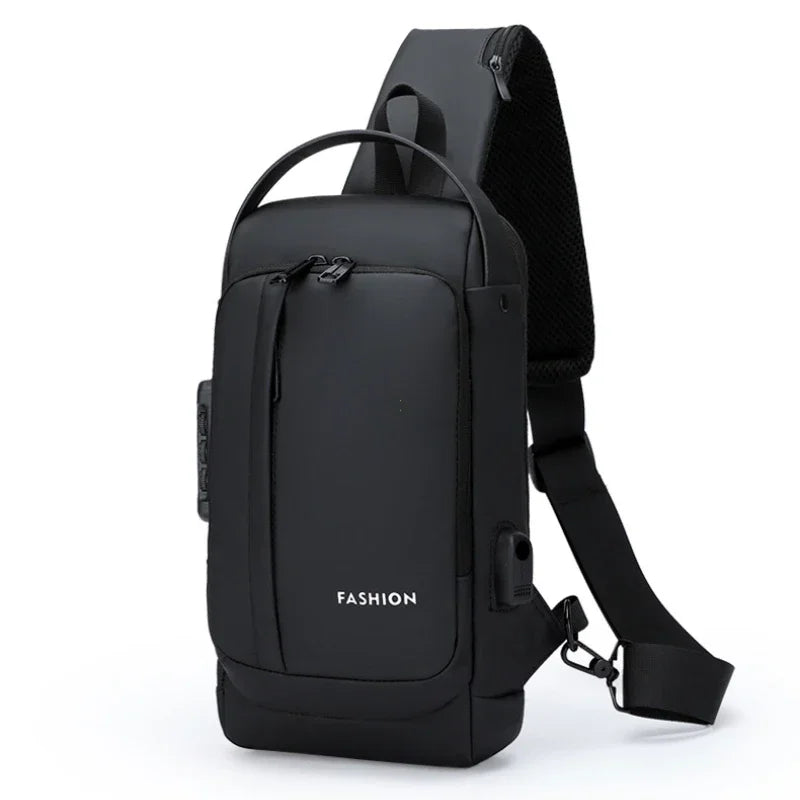 Anti-Theft Unisex Chest Bag with USB Charging – Crossbody Shoulder Sling Pack for Travel (2 Variants)