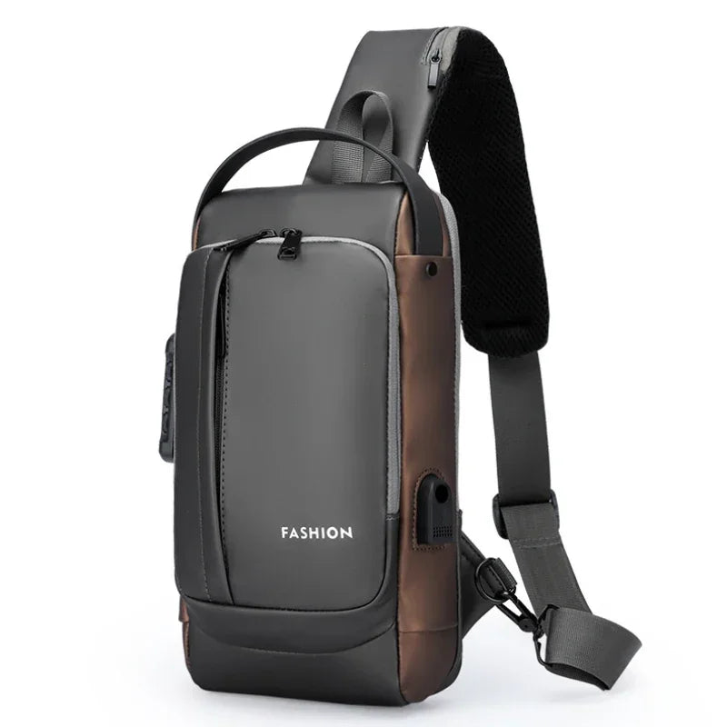 Anti-Theft Unisex Chest Bag with USB Charging – Crossbody Shoulder Sling Pack for Travel (2 Variants)