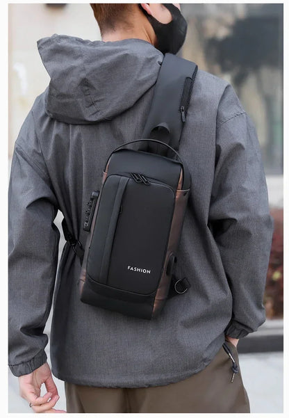 Anti-Theft Unisex Chest Bag with USB Charging – Crossbody Shoulder Sling Pack for Travel (2 Variants)