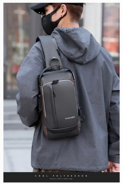Anti-Theft Unisex Chest Bag with USB Charging – Crossbody Shoulder Sling Pack for Travel (2 Variants)