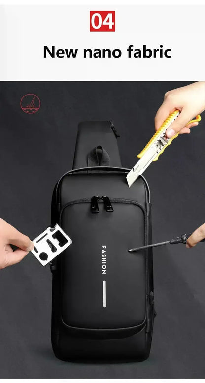 Anti-Theft Unisex Chest Bag with USB Charging – Crossbody Shoulder Sling Pack for Travel (2 Variants)