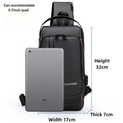 Anti-Theft Unisex Chest Bag with USB Charging – Crossbody Shoulder Sling Pack for Travel (2 Variants)