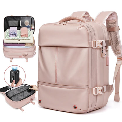 Premium Business & Travel Backpack – 40L Air Compression System, TSA Lock, Expandable & Waterproof