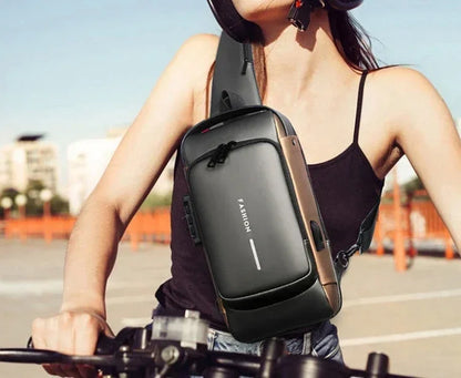 Anti-Theft Unisex Chest Bag with USB Charging – Crossbody Shoulder Sling Pack for Travel (2 Variants)